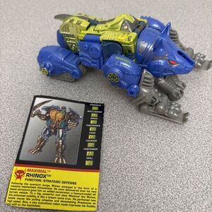 Transformers Beast Wars Rhinox Transmetals Deluxe Action Figure Blue No Horn